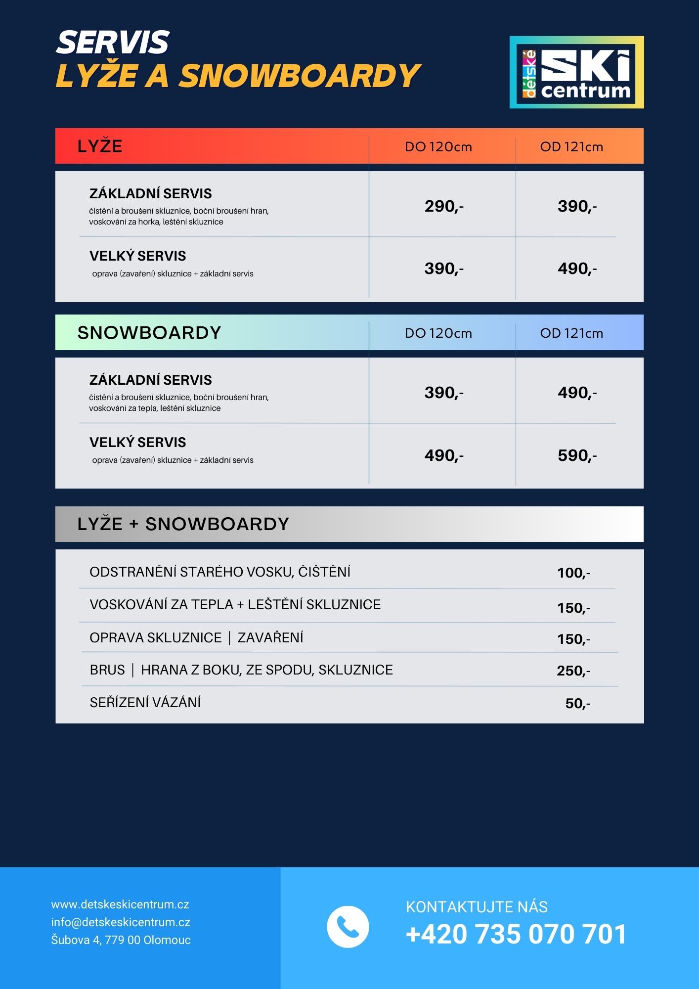SERVIS LYŽÍ A SNOWBOARDŮ OLOMOUC